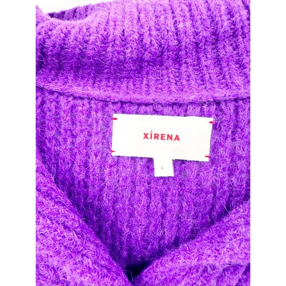 Xirena Ally Purple Iris Alpaca Wool Blend Collared Pullover Sweater Size L - Picture 8 of 8